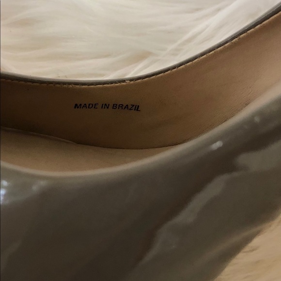 Pour La Victoire Gray Round Toe Leather Pumps 10 - Picture 4 of 6